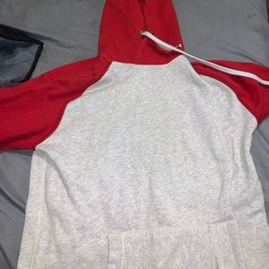 Grey and red American eagle hoodie